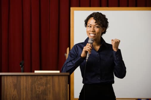 Woman Delivering a Speech
